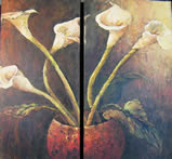 Calla Lilies in Red Vase