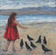 Girl & Birds on Beach
